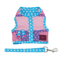 Cool Mesh Blue and White Dot Dog Harness with Pink Mesh and Leash Sizes ... - $379.94 MXN