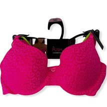 Push Up Bra 32 D Neon Pink Lace Women&#39;s No Boundaries - £6.33 GBP
