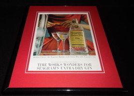 1960 Seagram&#39;s Extra Dry Gin Martini 11x14 Framed ORIGINAL Advertisement - $34.64
