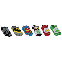 DC Super Hero Logos 6-Pair Pack of Low Cut Kids Socks Multi-Color - £12.04 GBP
