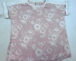 Lucky Brand  Shirt Womens Small Pink Short Sleeve Flower Pattern Soft - $13.85