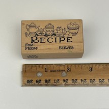 Vtg 1992 Recipe For From Serves Rubber Wood Mount Stamp Food Kitchen Recipe Card - $9.49