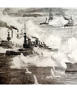 Cerveras Squadron Santiago Harbor Spanish War 1899 Victorian Print DWV7B - $40.99 CAD