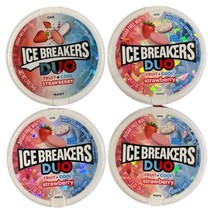 4 Pack Tins Ice Breakers DUO - Strawberry Fruit +  Cool - Sugar Free Mints - $12.86