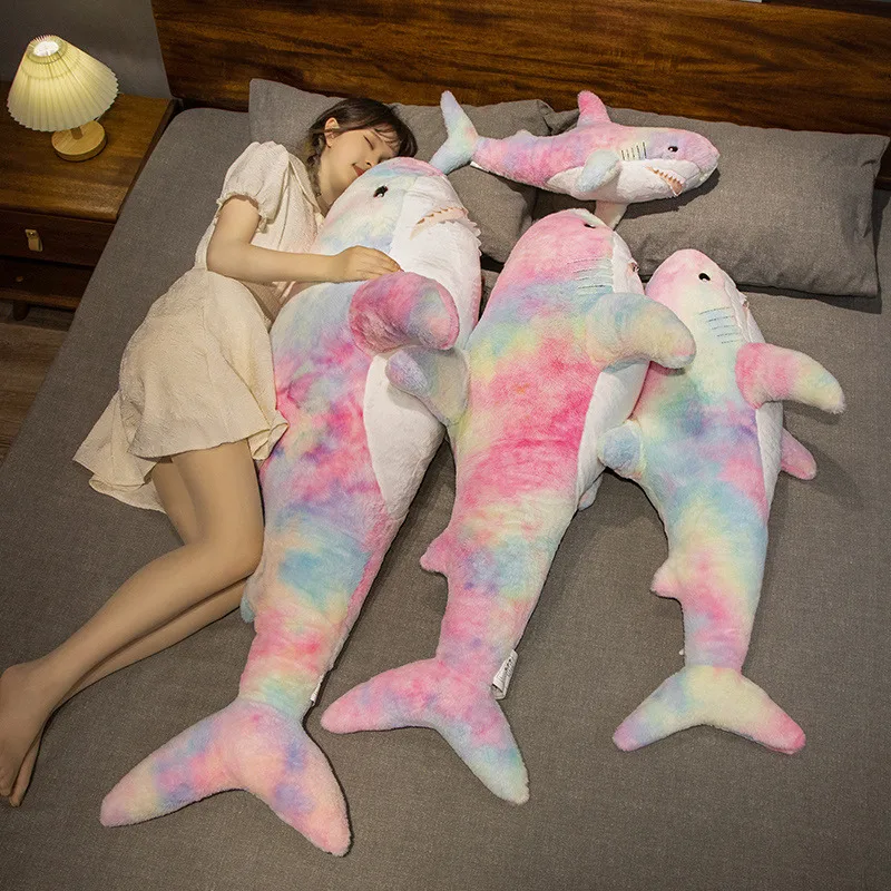 Blue Shark Plush Toy 15 cm Pink Whale Stuffed Animal Large Sofa Sleeping Pillow - $12.55