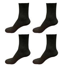 Lot 4 pairs Mens Classic Fashion Cotton Casual Solid Crew Dress Socks Size 6-10 - £8.76 GBP