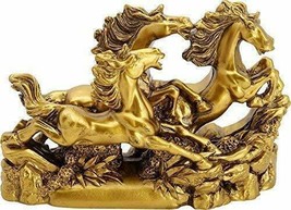 Resin 3 Running Victory Horses for Feng Shui and Vastu Standard Home Decorative  - £19.90 GBP