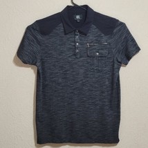 Rock &amp; Republic Mens Polo Shirt Size L Gray Short Sleeve Pocket Golf Casual - $15.87