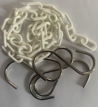 30&quot; White Plastic Chain Barrier Safety Link Chain with 5 Chrome S-Hooks - €12,56 EUR