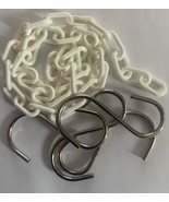 30&quot; White Plastic Chain Barrier Safety Link Chain with 5 Chrome S-Hooks - $269.27 MXN