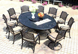 Patio dining set Cast Aluminum outdoor Nassau furniture 12 piece all wea... - $5,495.33