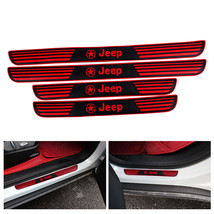 Brand New 4PCS Universal JEEP Red Rubber Car Door Scuff Sill Cover Panel... - £11.96 GBP