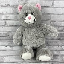 Build A Bear Workshop Kitten Cat Plush Gray Grey White Stuffed Animal 16 in - $17.63