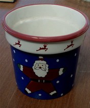 Vintage Gently Used Ceramic Christmas Santa Theme Planter Pot, VGC - £19.73 GBP