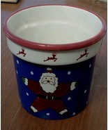 Vintage Gently Used Ceramic Christmas Santa Theme Planter Pot, VGC - $33.69 CAD