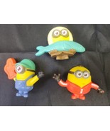 Minions Happy Meal Toy Figures McDonalds Mixed 2&quot; Tall Lot Of 3 - £6.73 GBP