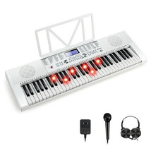 61-Key Electric Piano Keyboard for Beginner-White - Color: White - $2,663.78 MXN