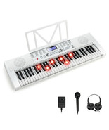 61-Key Electric Piano Keyboard for Beginner-White - Color: White - $143.49