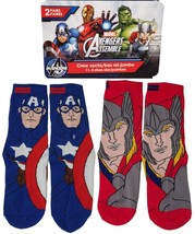 Marvel Avengers Assemble Captain America &amp; Thor Men Crew Socks (11-4) 2 Pairs - £10.17 GBP