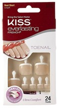 KISS Everlasting French False Nails, TOE, 24 Ct, Clear Pink-53245-EFT02-... - $7.38