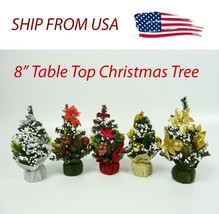 2020 NEW 8&quot; Mini Christmas Tree With Decorations Ornament for Table Top ... - £1.64 GBP