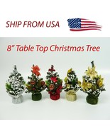 2020 NEW 8&quot; Mini Christmas Tree With Decorations Ornament for Table Top ... - £1.64 GBP