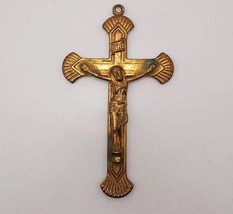 Religieux Jésus Croix Crucifix Couleur Or Pendentif - £28.55 GBP