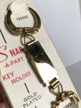 Snap-A-Part Gold Plated Key Chain Ring Box Vtg Mid Century Home Car - £15.79 GBP