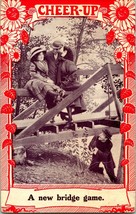 Vtg Postcard 1910s Humor / Romance - Cheer-up : A New Bridge Game UNP - £8.36 GBP