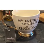 Nanette Lepore Coffee/Tea 4” Footed Mug Cream &amp; Gold &quot;Grandma&quot; Statement... - $19.99
