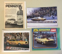 Lot Of 4 Dyno Dan Mustang II Drag Car Photos &amp; Pennziol Magazine Ads - £37.17 GBP