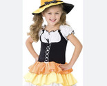 Candy Corn Witch Costume Leg Avenue Girls Medium (8-10) Dress With Hat - $12.77