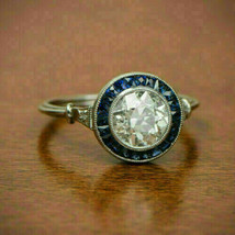 14k White Gold 2.75Ct Round Simulated Diamond Art Deco Engagement Ring i... - £213.65 GBP