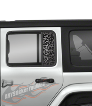 x2 Leopard Print Side Window Vinyl Decal Fits Jeep Wrangler/Gladiator 2016-2024 - $32.54