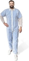 Coveralls White Garment 4X-Large Polypropylene Coverall Suit w/ Zipper F... - £9.77 GBP