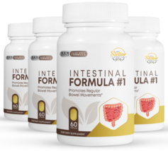 4 Pack Intestinal Formula #1, promotes regular bowel movements-60 Capule... - $126.71