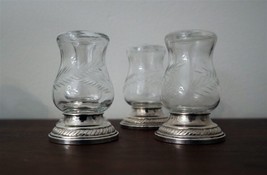 Set of 4 x Vintage Newport Sterling Quaker Hurricane Salt and Pepper Sha... - $42.75