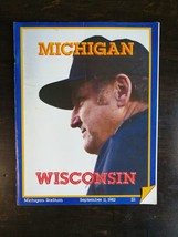 Michigan Wolverines Sept 11, 1982 Football Program vs Wisconsin Bo Schembechler - £11.67 GBP
