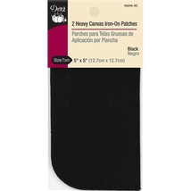 Dritz Heavy Canvas, 5 x 5, 2 Count, Black Iron-On Patches, 5 by 5-Inch - £12.09 GBP