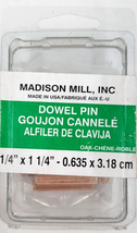 Madison Mill 26-Pack 0.25-in dia x 1.25-in L Fluted Oak Dowel Pin Wood Pins - £6.27 GBP