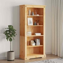 Rustic Wooden Waxed Pine Corona Wood Bookcase Book Cabinet Storage Unit Display - £112.96 GBP+