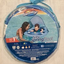 SwimWays Baby Spring Float and Sun Canopy Blue Step 1 Pool Accessory - £13.77 GBP