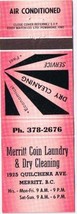 Matchbook Cover Merritt Coin Laundry &amp; dry Cleaning Merritt BC Pink - £0.53 GBP