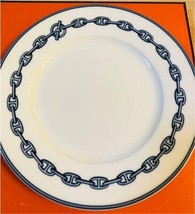 Hermes Chaine D&#39;ancre Dessert Plate 8.9” blue dinnerware 22 cm m21 - £187.60 GBP