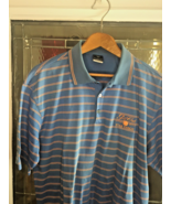 Nike Golf Men’s Dri-Fit Polo Shirt Size L Blue With Orange Striped Short... - $239.99 MXN