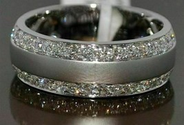 2.20Ct Diamond Men&#39;s Engagement Wedding Band Ring 14Kt White Gold Over - £104.54 GBP