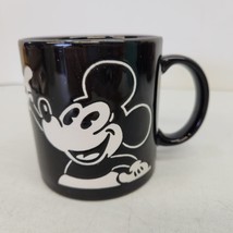 Vintage Mickey Mouse DISNEY STORE 5&quot; Retro Coffee Mug Black White Ceramic - £9.10 GBP