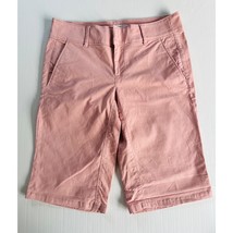 LOFT Sz 0 Pink Flat Front Pockets Stretch Bermuda Shorts Low Rise - €11,12 EUR