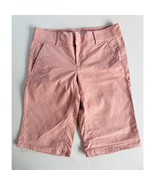 LOFT Sz 0 Pink Flat Front Pockets Stretch Bermuda Shorts Low Rise - €11,12 EUR
