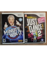 LOT OF 2 Nintendo Wii Titles (2010) MINUTE TO WIN IT &amp; JUST DANCE 2 Rated E - £7.76 GBP